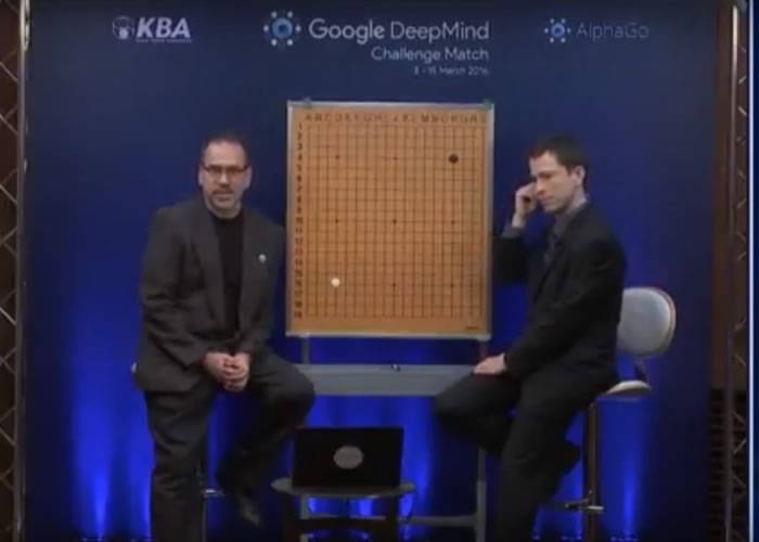 Google人工智能开发公司DeepMind电脑程式AlphaGo战胜韩国围棋九段棋手李世乭